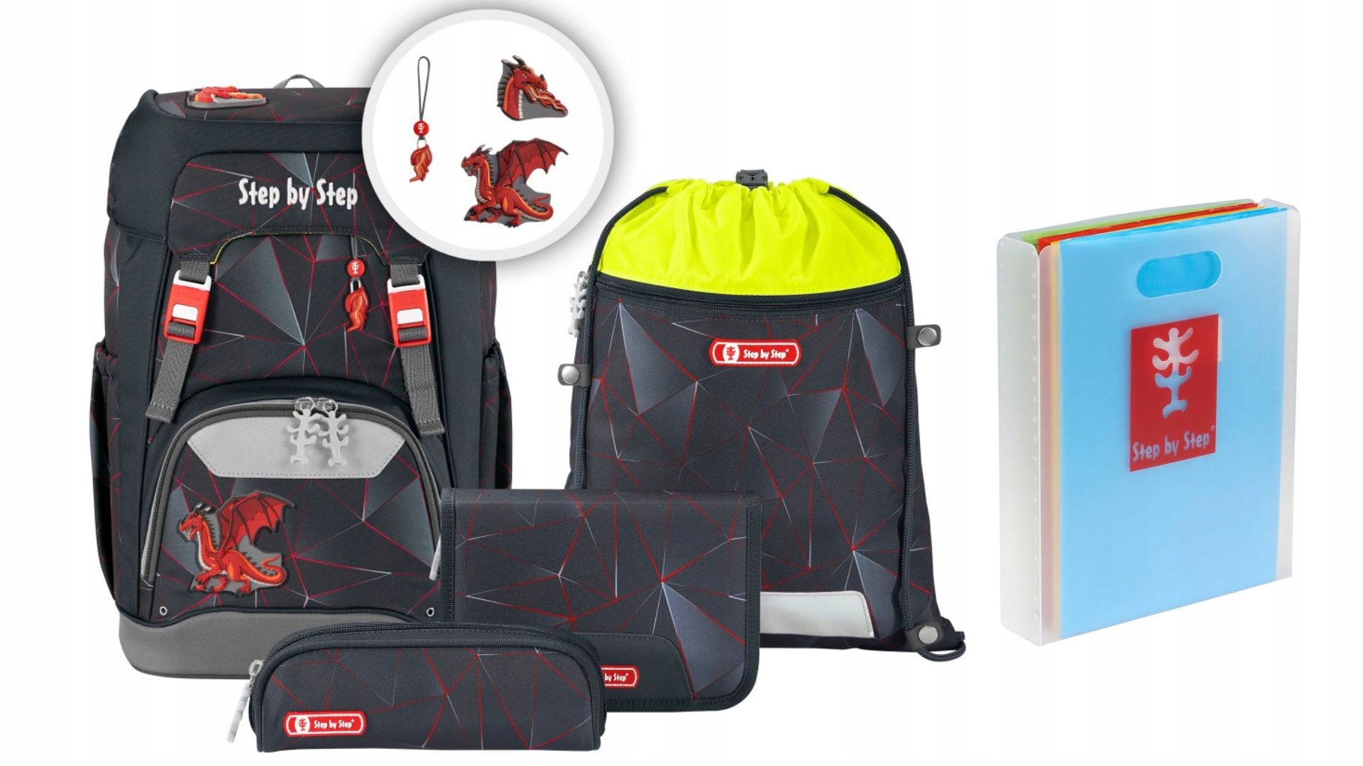 Jednokomorový školský batoh Step by Step, čierny, viacfarebný, 22 rokov
